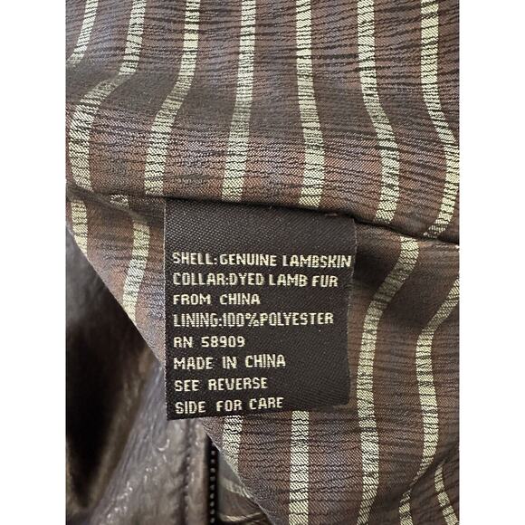 Robert Comstock Vertical Brown Lambskin Leather Jacket Size L - Picture 3 of 12